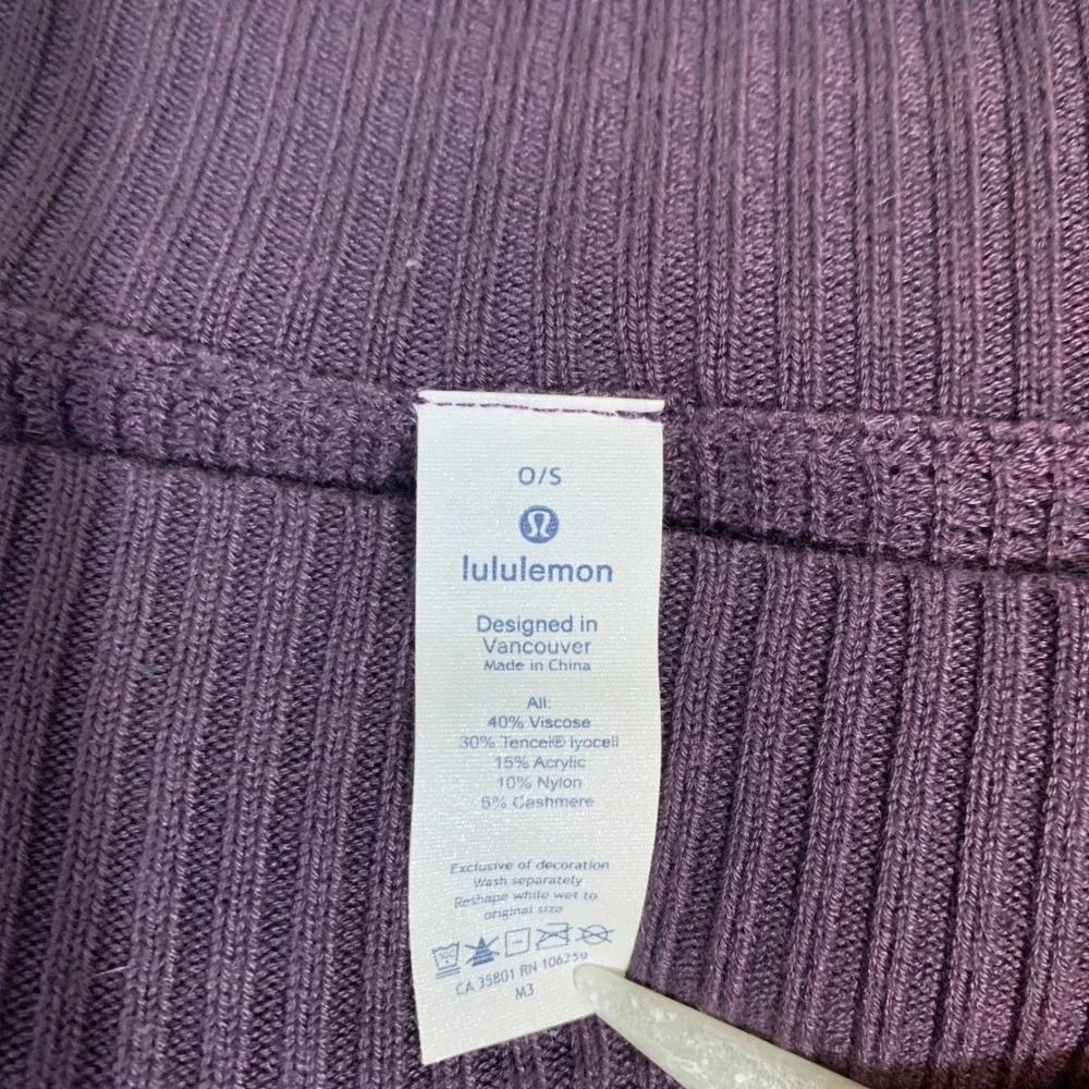 Lululemon‎ Oversized Waffle Knit Poncho Sweater Purple O/S